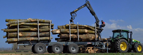 Forstanhänger 23 t mit Wechselmulde